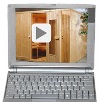 Bildschirm für Sauna-Video