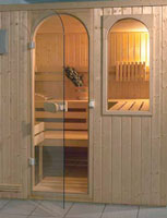 Sauna Premium mit runder Tür und Fenster